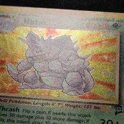 Pokemon TCG Nidoking Base Set 2 SWIRL Holo Unlimited Rare Card 11/130 LP - Image 2