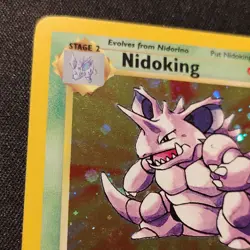 Pokemon TCG Nidoking Base Set 2 SWIRL Holo Unlimited Rare Card 11/130 LP - Image 3