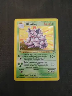 Pokemon Nidoking TCG Card 11/130 Base Set 2 Holo Rare SWIRL - Image 1