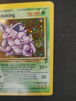 Pokemon Nidoking TCG Card 11/130 Base Set 2 Holo Rare SWIRL - Image 2