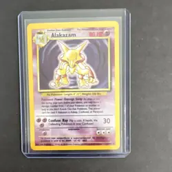 Pokemon TCG Alakazam Base Set Holo Rare Card 001/102 80 HP English - Image 1