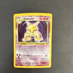Pokemon TCG Alakazam Base Set Holo Rare Card 001/102 80 HP English - Image 2