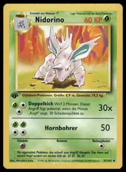 Pokemon Base Set Nidorino GERMAN #037/102 LP - Exact Card Shown - Image 1