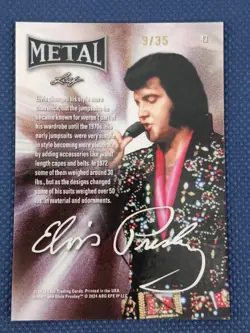 2024 Leaf Metal Elvis Presley Icons Collection #43 9/35 Blue Shimmer NM - Image 2