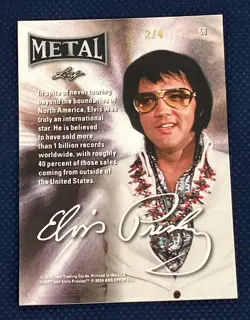 2024 Leaf Metal Elvis Presley 2/4 Icons Collection Blue Shimmer 58 NM - Image 2