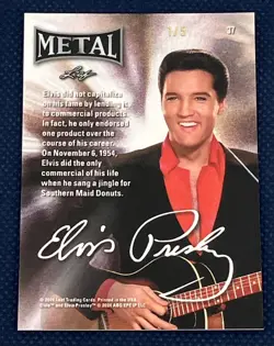 2024 Leaf Metal Elvis Presley 1/5 Icons Collection Red Shimmer 37 NM - Image 2