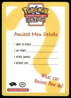 WOTC Pokemon Ancient Mew Details Promotional Insert League Movie 1999 NM - Image 2