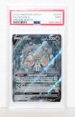2023 Pokemon - Zacian V #GG48/GG70 Full Art Crown Zenith PSA Graded 9 Mint - Image 1