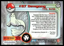 Topps Pokemon Dewgong #87 1999 TV Animation Edition Non Holo Blue Logo LP - Image 2