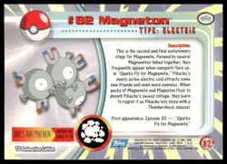 Topps Pokemon Magneton #82 TV Animation Edition Non Holo Blue Logo 2000 NM - Image 2