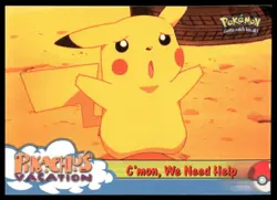 Topps Pokemon Pikachu's Vacation Cmon We Need Help #53 Movie Black Logo NM - Image 1