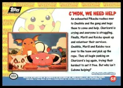 Topps Pokemon Pikachu's Vacation Cmon We Need Help #53 Movie Black Logo NM - Image 2