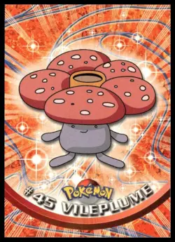 Topps Pokemon Vileplume #45 1999 TV Animation Edition Non Holo Pink Logo NM - Image 1