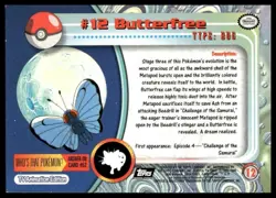 Topps Pokemon Butterfree #12 1999 TV Animation Edition Non Holo Black Logo LP - Image 2