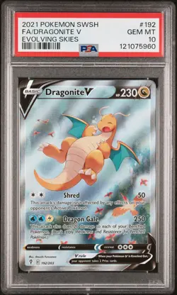 Pokemon 2021 Dragonite V #192/203 Sword & Shield Evolving Skies PSA 10 - Image 1
