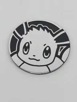 Pokemon Eevee Silver Mirror Holo Jumbo 2" Collectible Coin TCG Accessory x2 - Image 3