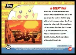 Topps Pokemon Pikachu's Vacation A Great Day #58 Movie Black Logo NM - Image 2