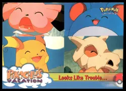 Topps Pokemon Pikachu's Vacation Looks Like Trouble #44 Movie Black Logo NM - Image 1