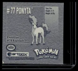 Nintendo Pokemon Artbox Series 1 Sticker Ponyta #77 1999 - Image 2