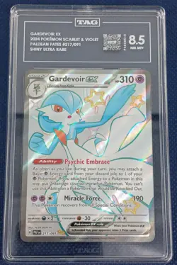 Pokemon Gardevoir ex #217/091 Paldean Fates Shiny Ultra Rare 2024 TAG 8.5 - Image 1
