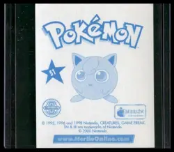 Nintendo Pokemon Merlin Sticker Series 2 #51 Misty Bulbasaur Puzzle 2000 - Image 2