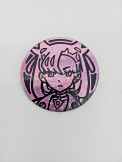 Pokemon Marnie Jumbo Pink Cracked Ice Foil Coin Premium Tournament Collection - Image 1