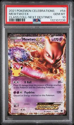 Mewtwo EX 54/99 Celebrations: Classic Collection Holo PSA 10 Pokemon - Image 1