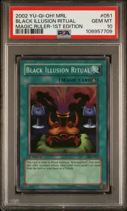 Yu-Gi-Oh Black Illusion Ritual 2002 1st First Edition WAVY MRL-051 PSA 10 - Image 1