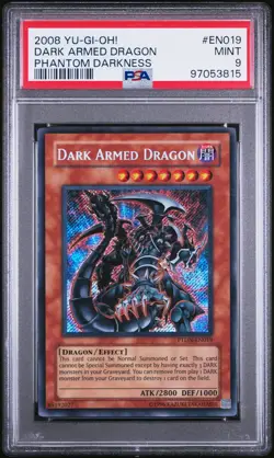 YuGiOh Dark Armed Dragon 2008 Yu-Gi-Oh! Phantom Darkness ptdn-EN019 PSA 9 - Image 1