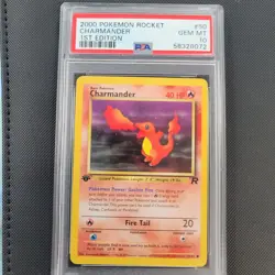 Charmander - 50/82 1st Edition Team Rocket Pokemon Card PSA 10 Gem MINT - Image 1