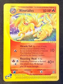Ninetales 25/147 2002 Aquapolis Pokemon Card TCG WOTC Vintage Non Holo Rare VLP - Image 1