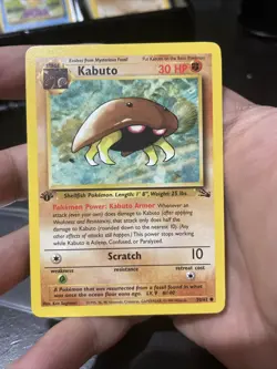 Pokemon Card Kabuto 50/62 1st Edition Fossil Near Mint - Image 1