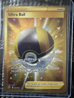 Pokemon TCG Ultra Ball Secret Rare Gold Brilliant Stars Holo Card 186/172 - Image 1