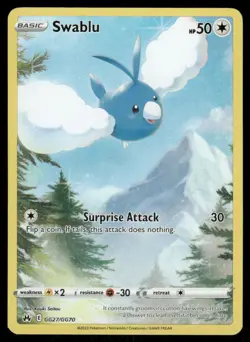 Pokemon Cards Swablu GG27/GG70 Crown Zenith Galarian Gallery Holo NM - Image 1