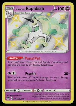 Pokemon Card - Galarian Rapidash Shining Fates Shiny Vault SV048/SV122 Holo - Image 1