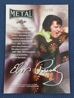 2024 Leaf Metal Elvis Presley Icons Collection #63 28/50 Silver Stars NM - Image 2