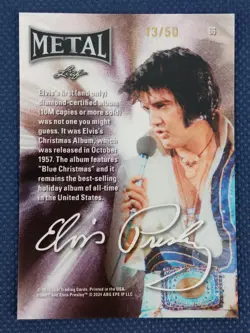 2024 Leaf Metal Elvis Presley Icons Collection #66 13/50 Silver Stars NM - Image 2