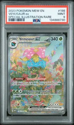 PSA 9 MINT Venusaur ex 198/165 Sv: Scarlet & Violet 151 Holo Pokemon 2023 - Image 1