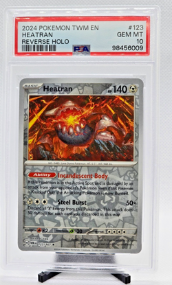 2024 Pokemon Twilight Masquerade #123 Heatran Reverse Holo PSA 10 - Image 1