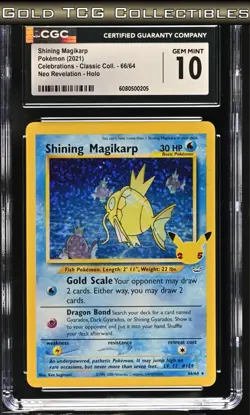 CGC 10 ⭐ Pokemon Shining Magikarp 66 Promo 25th Anniversary Celebrations - Image 1
