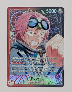 One Piece TCG Koby OP11-001 Leader Alt Art A Fist of Divine Speed English - Image 1