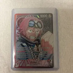 One Piece TCG Koby OP11-001 Leader Alt Art A Fist of Divine Speed English - Image 1