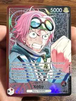 One Piece TCG Koby OP11-001 Leader Alt Art A Fist of Divine Speed English - Image 1