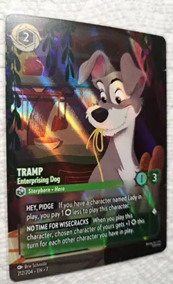 Disney Lorcana Tramp Enterprising Dog - Enchanted 212/204 Archazia's Island - Image 2