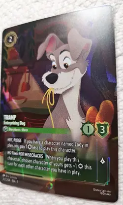 Disney Lorcana Tramp Enterprising Dog - Enchanted 212/204 Archazia's Island - Image 3