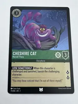 Disney Lorcana Cheshire Cat Not All There 71/204 Cold FOIL Holo First Chapter - Image 1