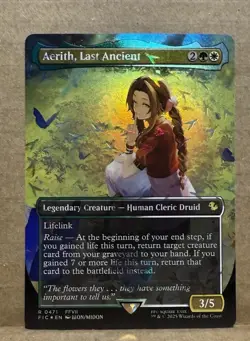 Aerith Last Ancient Borderless Chocobo Track Foil - MTG Final Fantasy - 0471 - Image 1