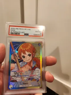2025 ONE PIECE OP11-A FIST OF DIVINE SPEED ALT ART LEADER #041 NAMI PSA 10 - Image 2