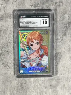 2025 ONE PIECE JAPANESE OP11-A FIST OF DIVINE SPEED 041 NAMI ALT ART Cgc 10 - Image 1