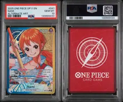 2025 ONE PIECE OP11-A FIST OF DIVINE SPEED ALT ART LEADER #041 NAMI PSA 10 - Image 2